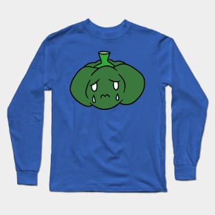 Sad Crying Green Bell Pepper Long Sleeve T-Shirt